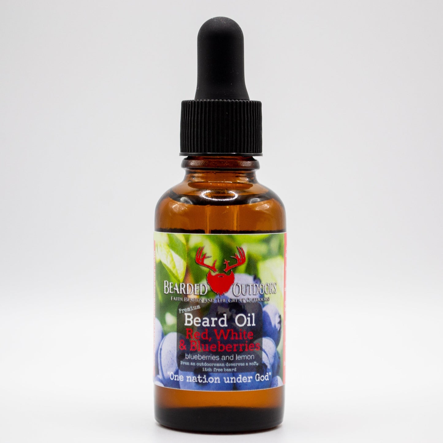 Bearded Outdoors Red, White and Blueberries (Blueberry and Lemon Scent) Premium Beard Oil